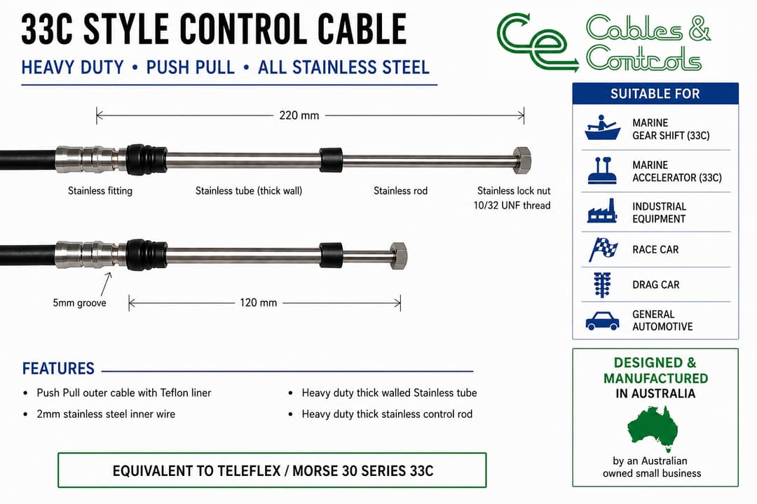33C Outboard Control Cable