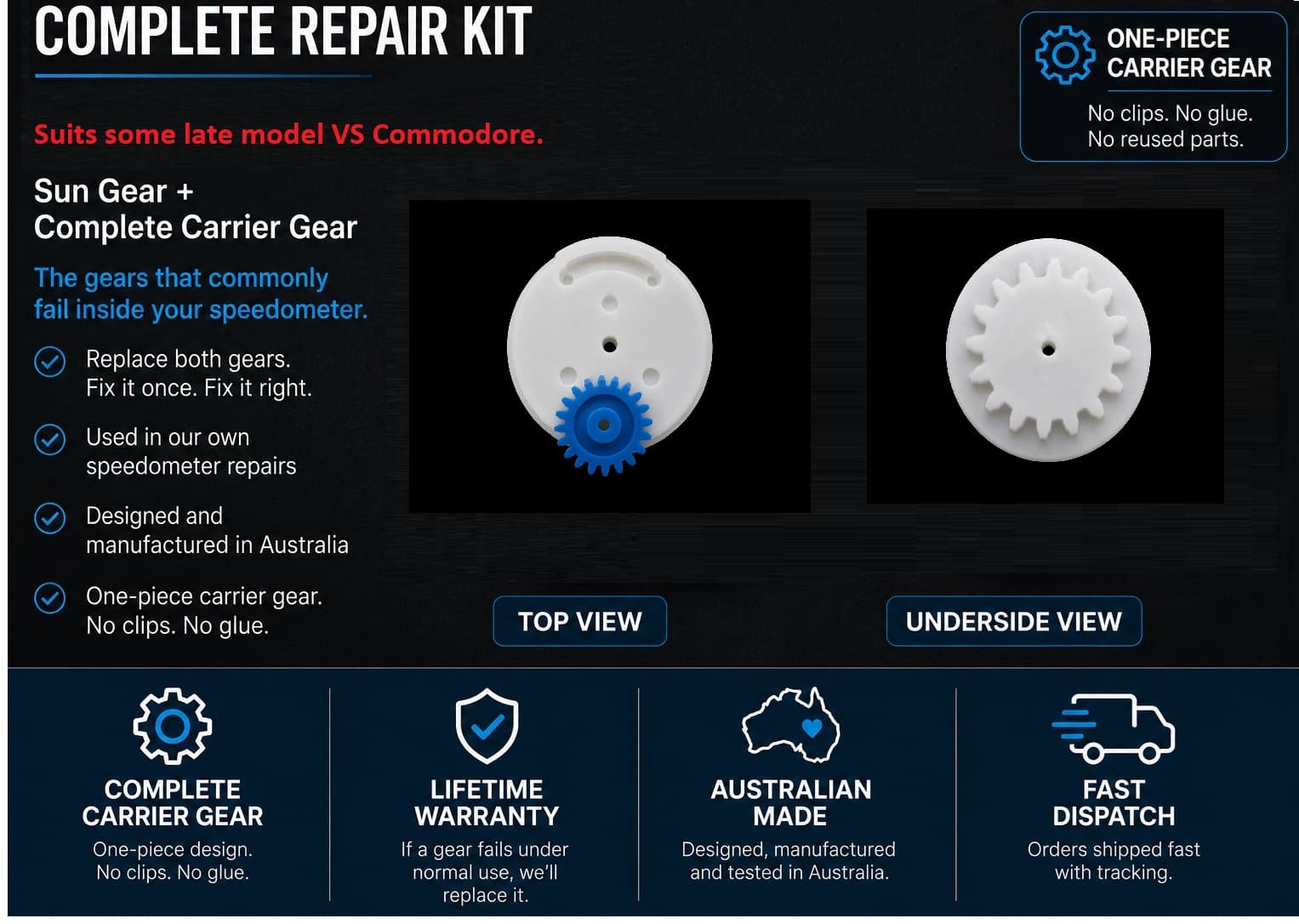 Holden Commodore VS VDO 20T Odometer Gear Repair Kit Complete Carrier Gear